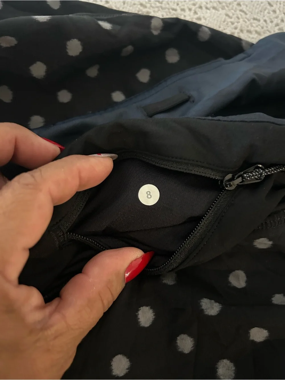Lululemon  pace rival skirt ll regular  4* way stretch    Ghost  dot black slate